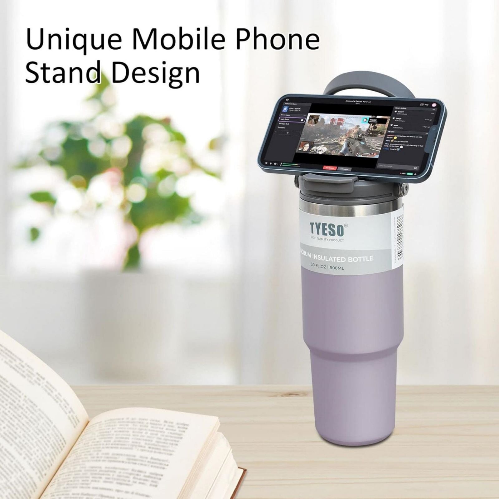 Stainless Steel Travel Mug with Leak-proof 2-in-1 Straw and Sip Lid, Vacuum Insulated Coffee Mug for Car, Office, Perfect Gifts, Keeps Liquids Hot or Cold