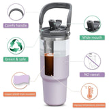 Stainless Steel Travel Mug with Leak-proof 2-in-1 Straw and Sip Lid, Vacuum Insulated Coffee Mug for Car, Office, Perfect Gifts, Keeps Liquids Hot or Cold