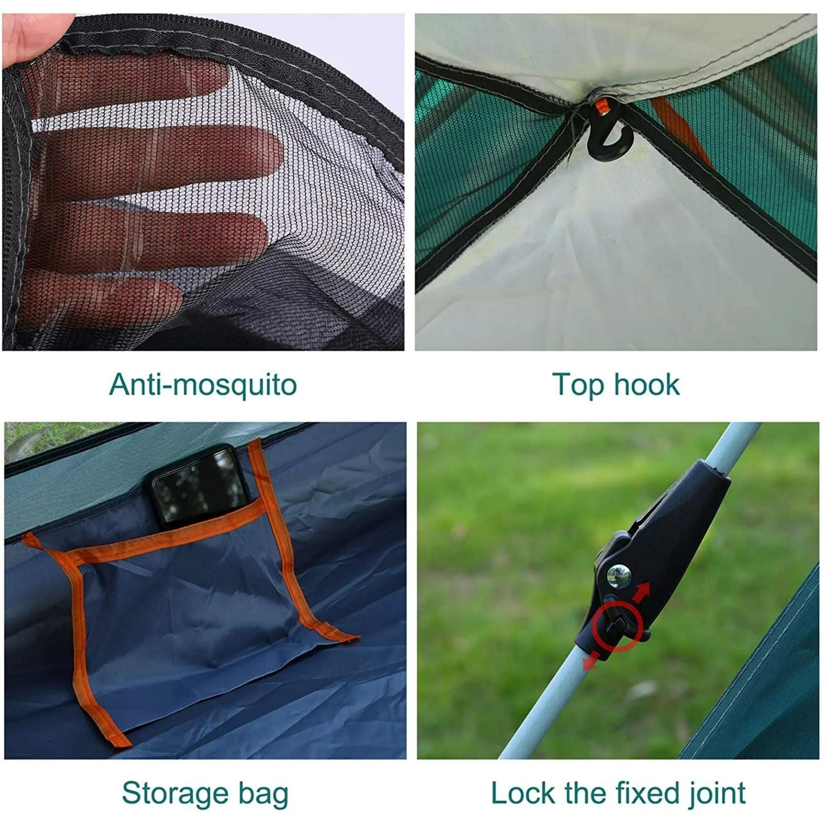 Instant Pop Up Tent for Hiking 2/3 Person Camping Tents, Waterproof Windproof Family Tent with Top Rainfly, Easy Set Up, Portable with Carry Bag, with UV Protection
