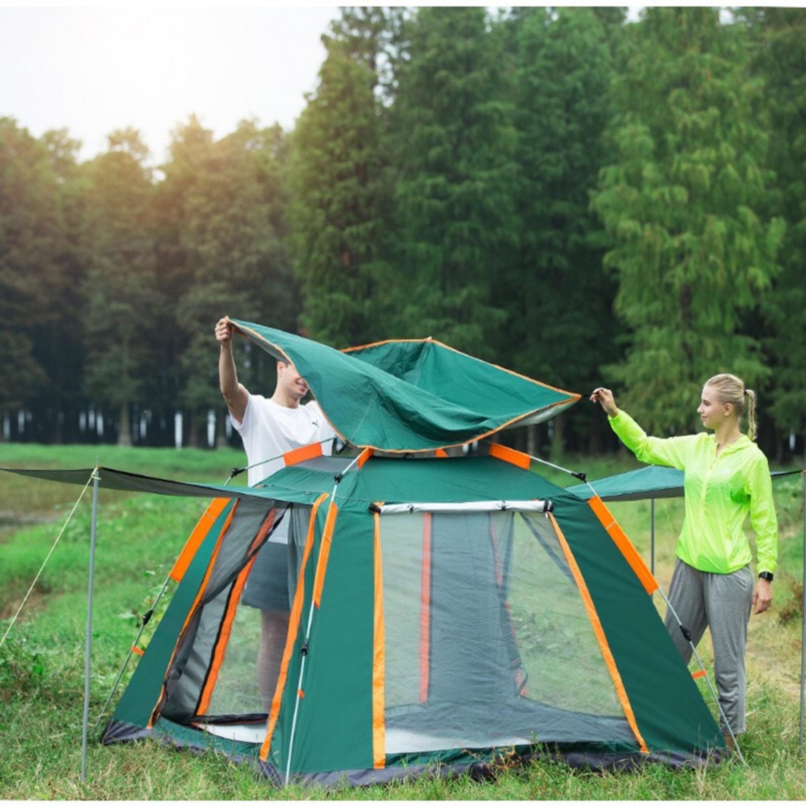 Instant Pop Up Tent for Hiking 2/3 Person Camping Tents, Waterproof Windproof Family Tent with Top Rainfly, Easy Set Up, Portable with Carry Bag, with UV Protection