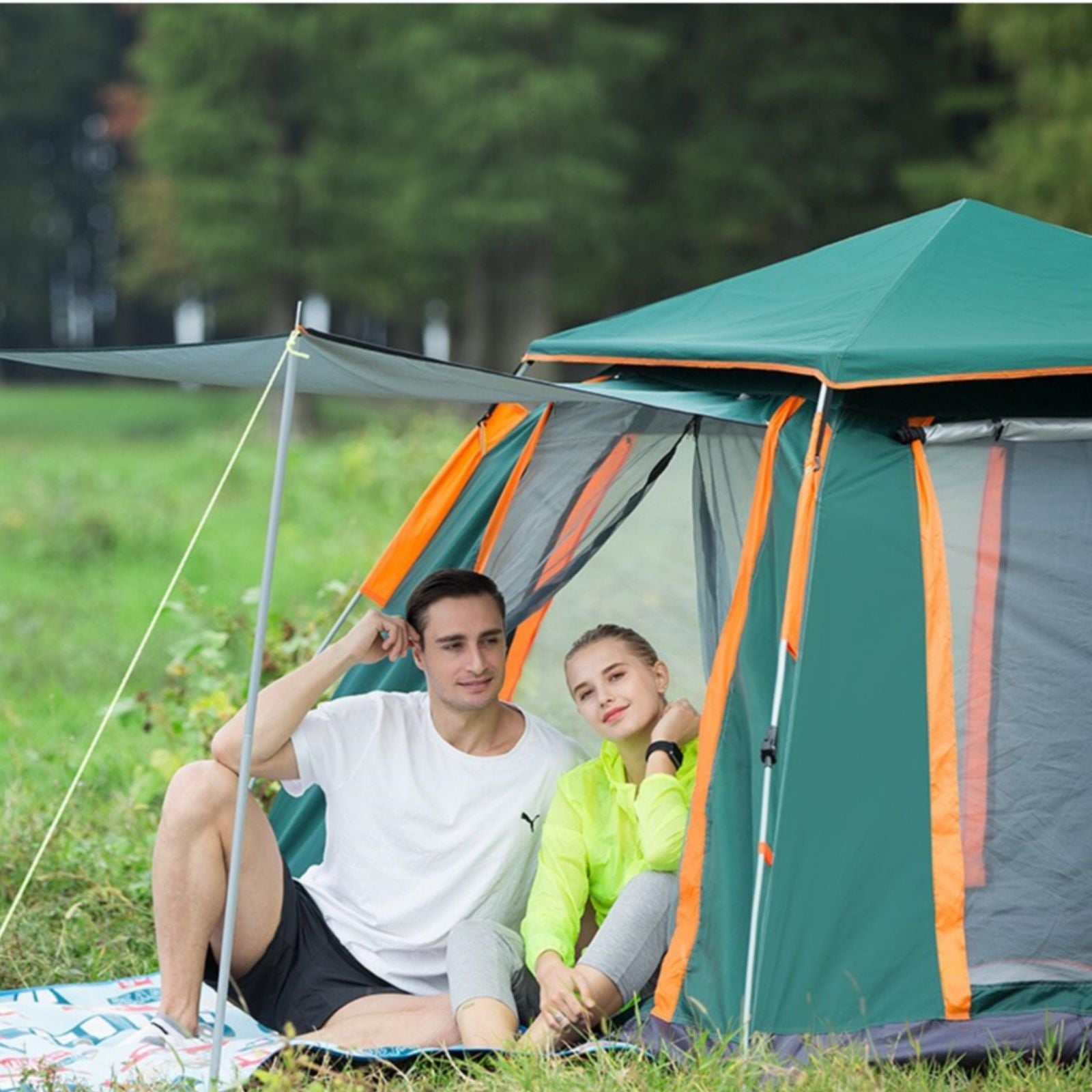 Instant Pop Up Tent for Hiking 2/3 Person Camping Tents, Waterproof Windproof Family Tent with Top Rainfly, Easy Set Up, Portable with Carry Bag, with UV Protection