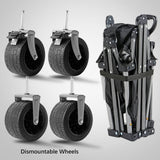 Heavy Duty Folding Cart, Large Capacity Collapsible Wagon with Double Brakes Utility Cart with All Terrain Wheels for Camping, Garden, Beach Day, Picnics, Shopping, Outdoor Use