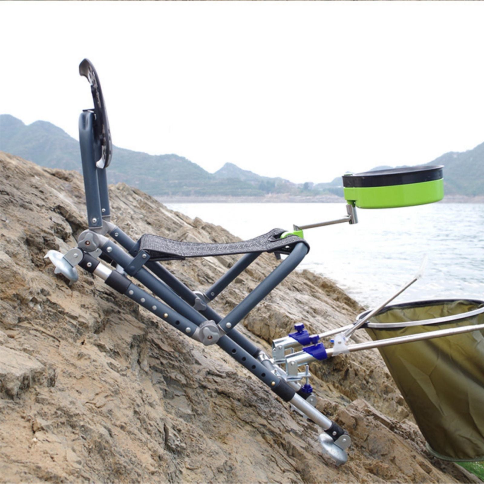 Fishing Chair with aluminum alloy for all-terrains portable multifunctional folding adjustable reclining chair with hind legs