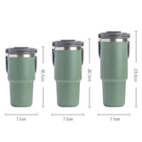 Stainless Steel Travel Mug with Leak-proof 2-in-1 Straw and Sip Lid, Vacuum Insulated Coffee Mug for Car, Office, Perfect Gifts, Keeps Liquids Hot or Cold