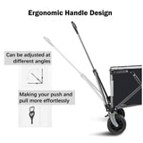 Heavy Duty Folding Cart, Large Capacity Collapsible Wagon with Double Brakes Utility Cart with All Terrain Wheels for Camping, Garden, Beach Day, Picnics, Shopping, Outdoor Use