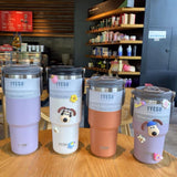Stainless Steel Travel Mug with Leak-proof 2-in-1 Straw and Sip Lid, Vacuum Insulated Coffee Mug for Car, Office, Perfect Gifts, Keeps Liquids Hot or Cold