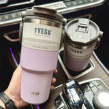 Stainless Steel Travel Mug with Leak-proof 2-in-1 Straw and Sip Lid, Vacuum Insulated Coffee Mug for Car, Office, Perfect Gifts, Keeps Liquids Hot or Cold