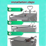 1PC Foldable Shopping Cart, Heavy Duty Collapsible Wagon with All-Terrain 10cm Wheels, Load 150kg, Portable 160 Liter Large Capacity Beach Wagon, Camping, Garden, Beach Day, Picnics, Shopping, Outdoor Grocery Cart with Adjustable Handle