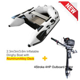 Upgraded Inflatable Assault Boat with Aluminum Alloy Deck + 4 Stroke Outboard Motor 2 in 1 Set (Presale)