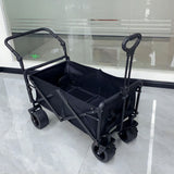 1PC Foldable Shopping Cart, Heavy Duty Collapsible Wagon with All-Terrain 10cm Wheels, Load 150kg, Portable 160 Liter Large Capacity Beach Wagon, Camping, Garden, Beach Day, Picnics, Shopping, Outdoor Grocery Cart with Adjustable Handle