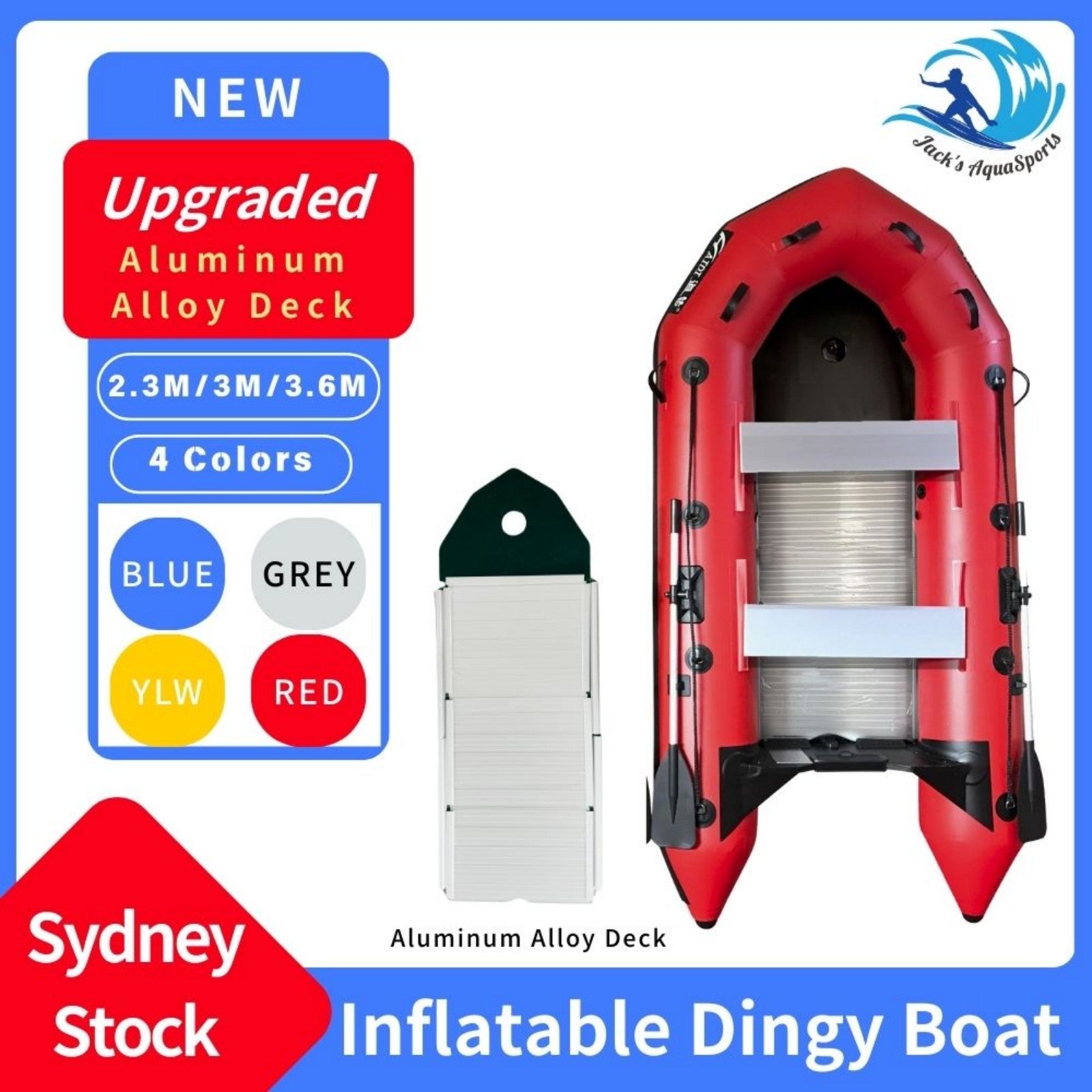 Upgraded Inflatable Assault Boat with Aluminum Alloy Deck + 4 Stroke Outboard Motor 2 in 1 Set (Presale)