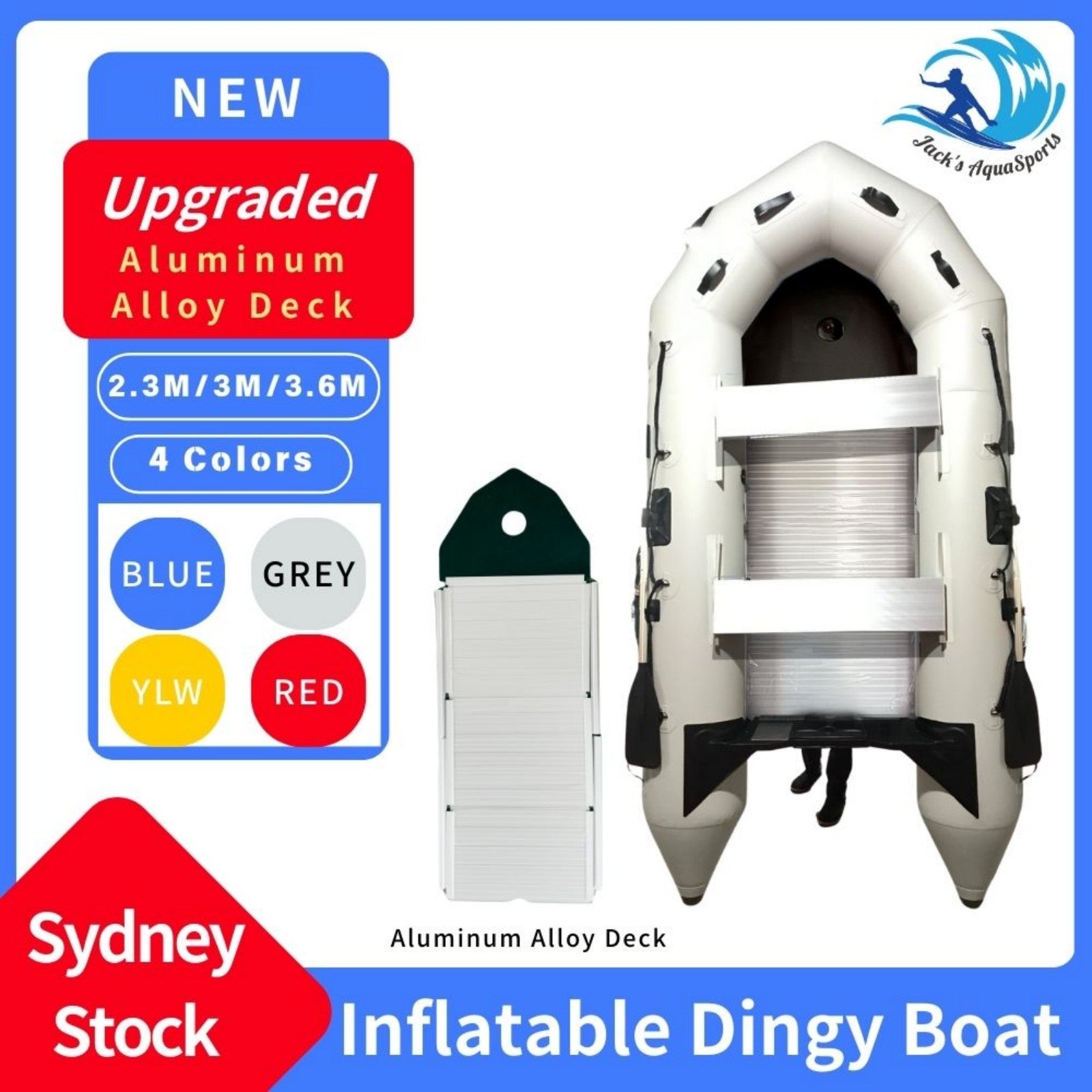 Upgraded Inflatable Assault Boat with Aluminum Alloy Deck + 4 Stroke Outboard Motor 2 in 1 Set (Presale)