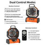 Portable Camping Fan with LED Lantern Light 20000mAh
