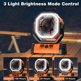 Portable Camping Fan with LED Lantern Light 20000mAh