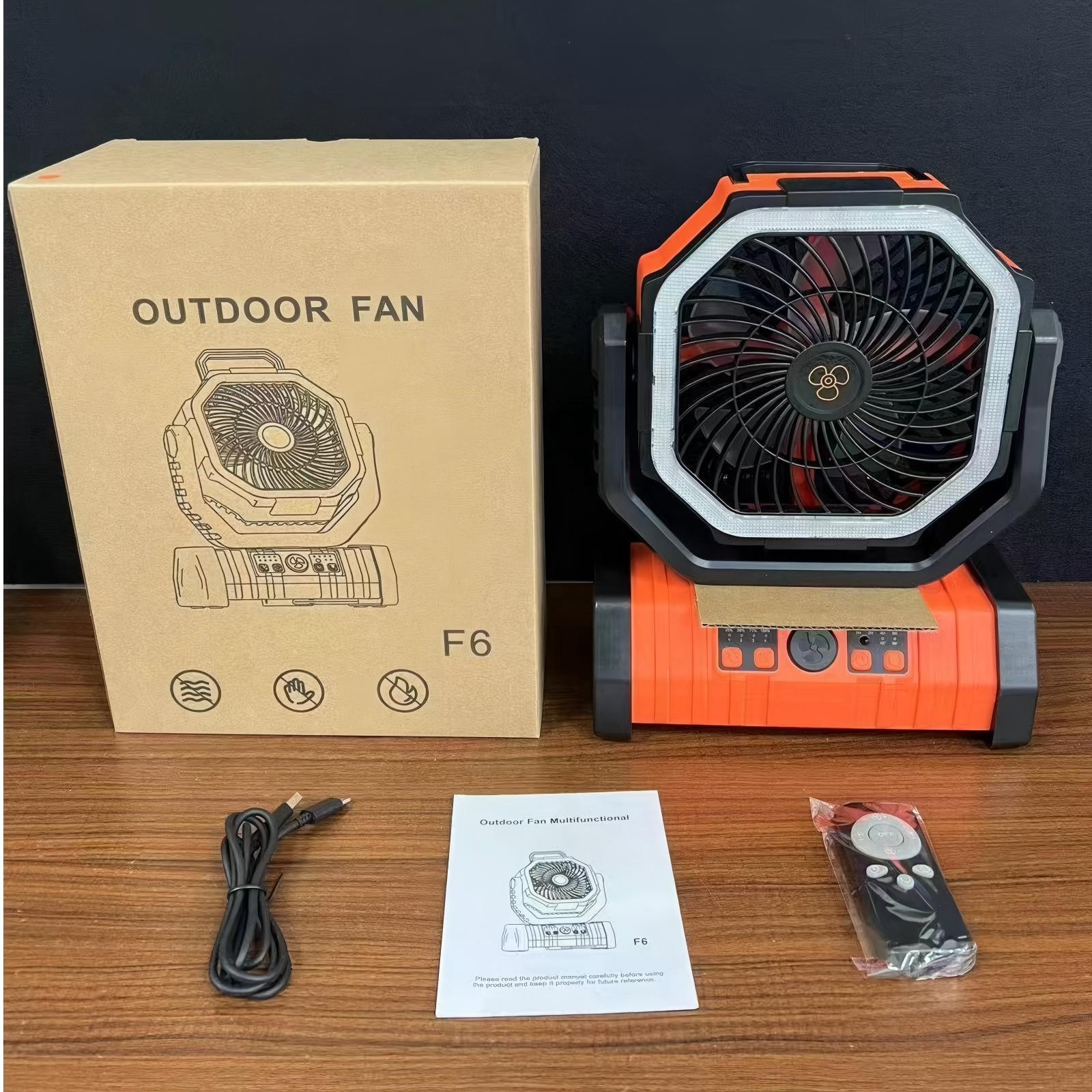 Portable Camping Fan with LED Lantern Light 20000mAh
