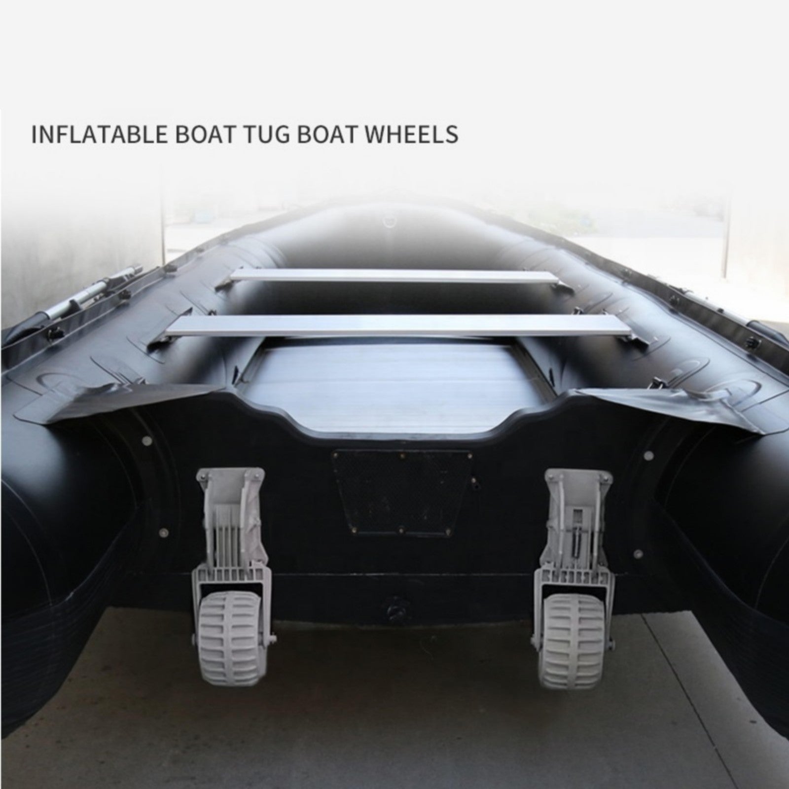 2Pcs Inflatable Boat Launching Wheels Flip-up Dinghy Wheels