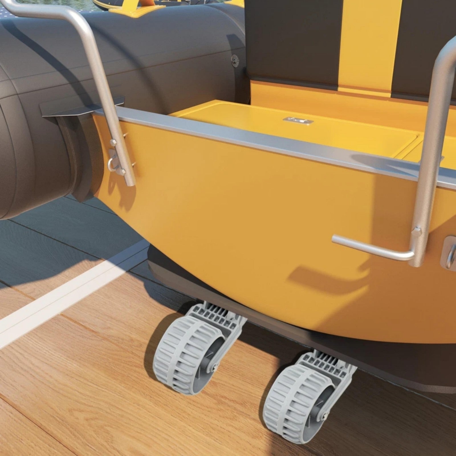 2Pcs Inflatable Boat Launching Wheels Flip-up Dinghy Wheels