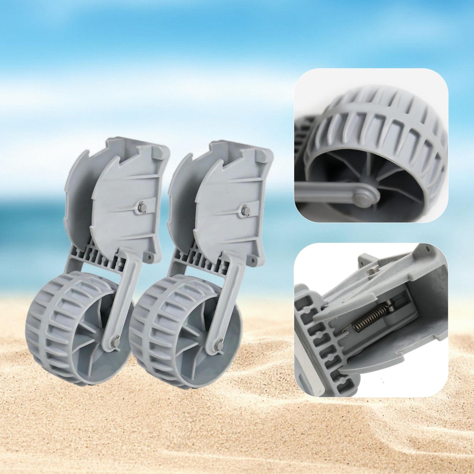 2Pcs Inflatable Boat Launching Wheels Flip-up Dinghy Wheels
