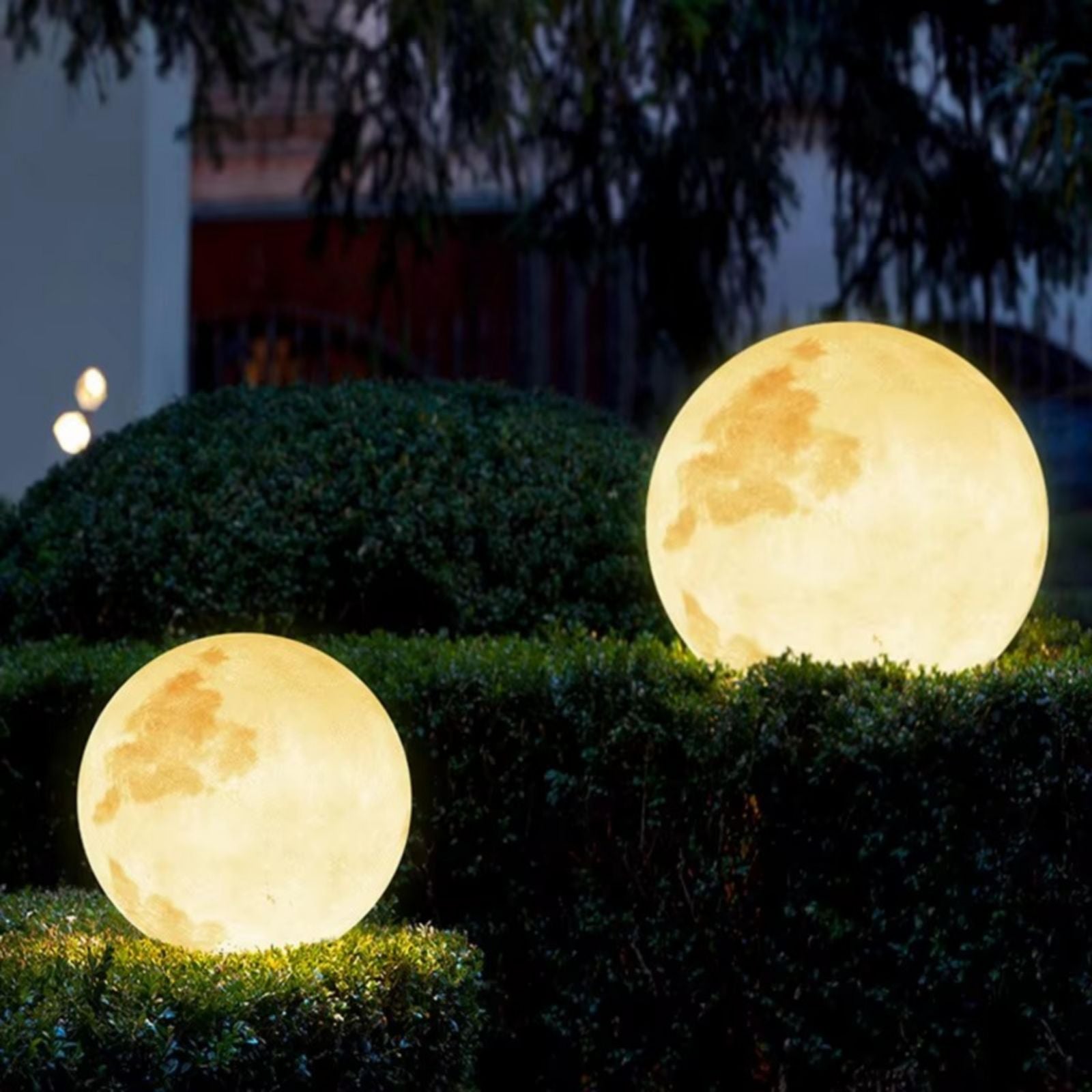 Outdoor Solar Powered LED Moon Lights Waterproof Landscape Lighting Globe Light Pathway Yard Patio Garden Lawn Ornament Sphere Lights Party Decor 1 Pack