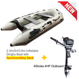 Upgraded Inflatable Assault Boat with Aluminum Alloy Deck + 4 Stroke Outboard Motor 2 in 1 Set (Presale)
