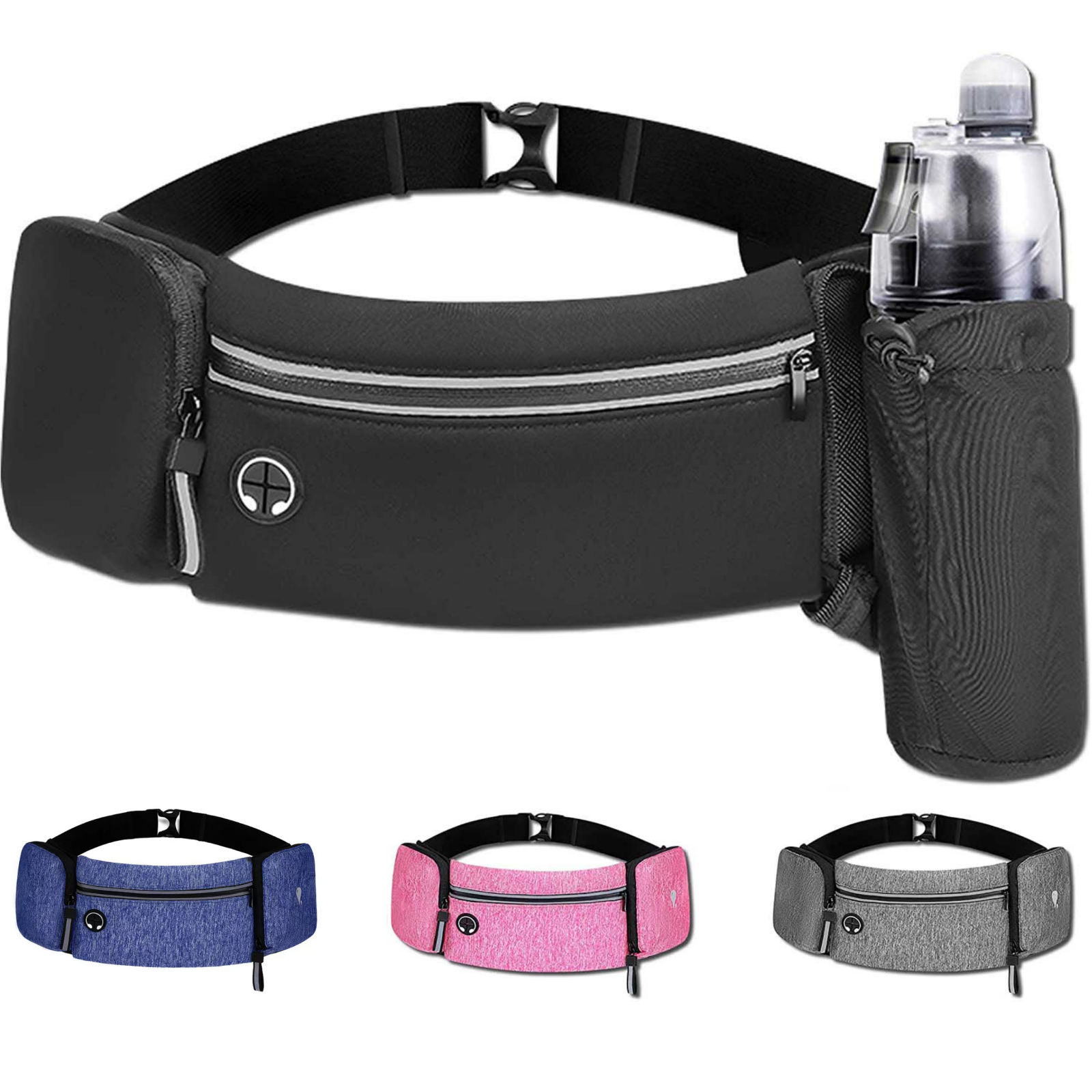 Running Belt Waist Bag with Hidden Water Bottle Holder For Men & Women