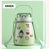 Big Belly Stainless Steel Water Bottles Leaf Proof 1000ml Large Capacity (Keep Cold and Warm)