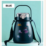 Big Belly Stainless Steel Water Bottles Leaf Proof 1000ml Large Capacity (Keep Cold and Warm)