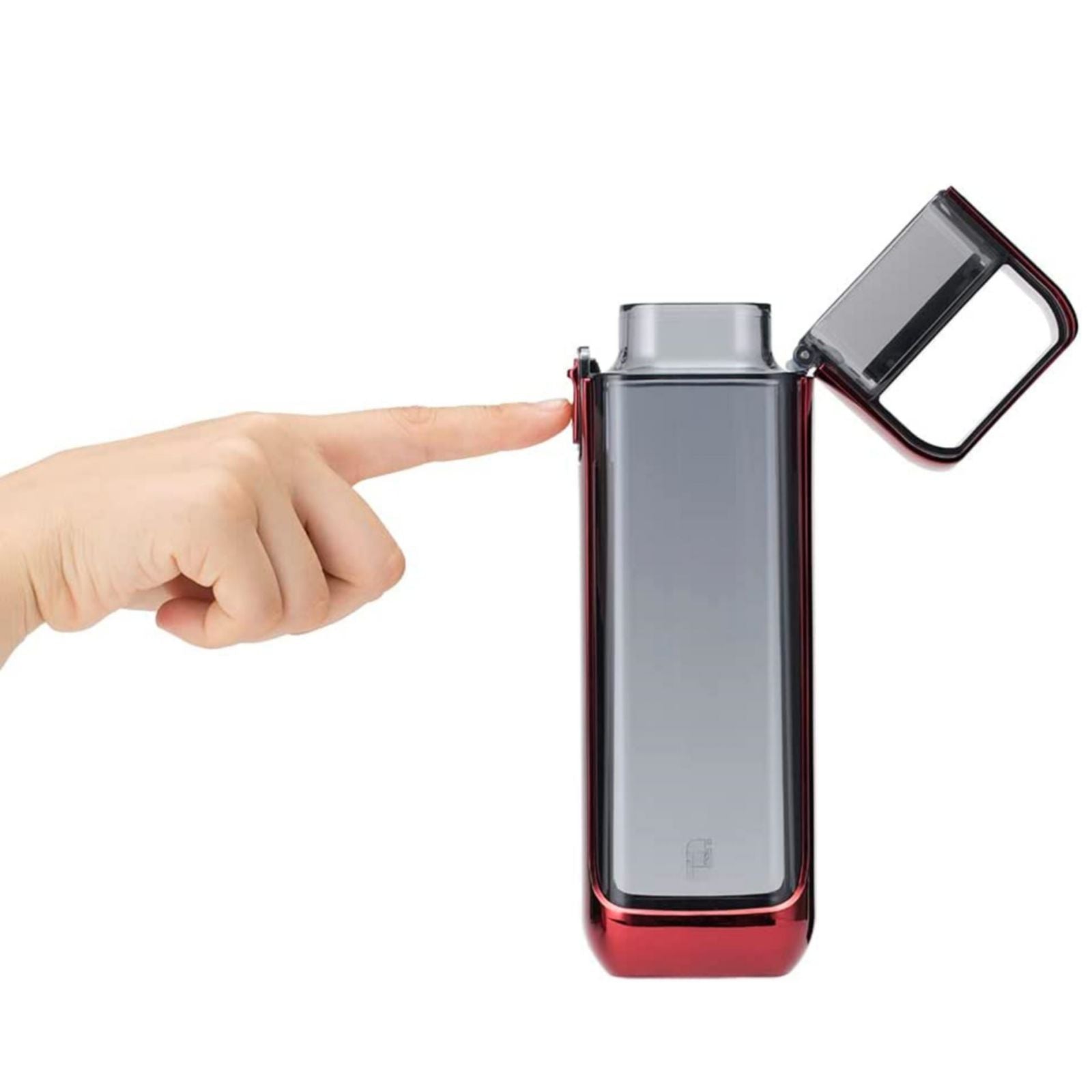 Flat Water Bottle with Integrated Handle Flip Top Leak Proof Lid Push Lock BPA Free Tritan One Click Open for Iced Water Outdoors Travel On-the-Go,12 fl oz /350ml