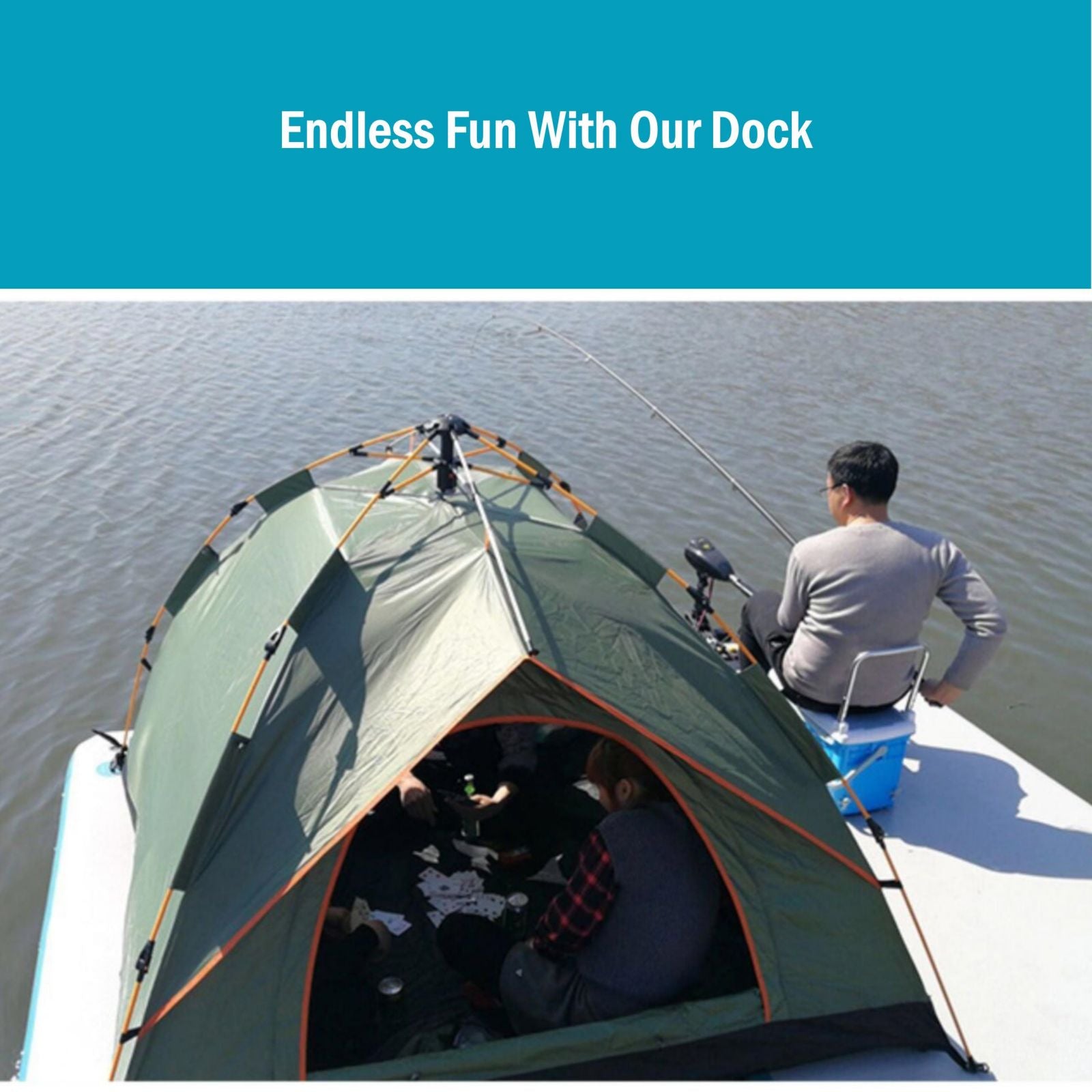 Inflatable Dock Floating Platform|Inflatable Fishing Pontoon|Inflatable Swimming Water Platform
