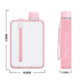 A5 Flat Water Bottle for Cold Drink/Warm Drink - BPA Free Water Bottle - Leak Proof. 380ml