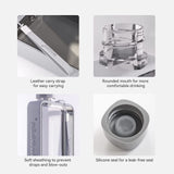 A5 Flat Water Bottle for Cold Drink/Warm Drink - BPA Free Water Bottle - Leak Proof. 380ml