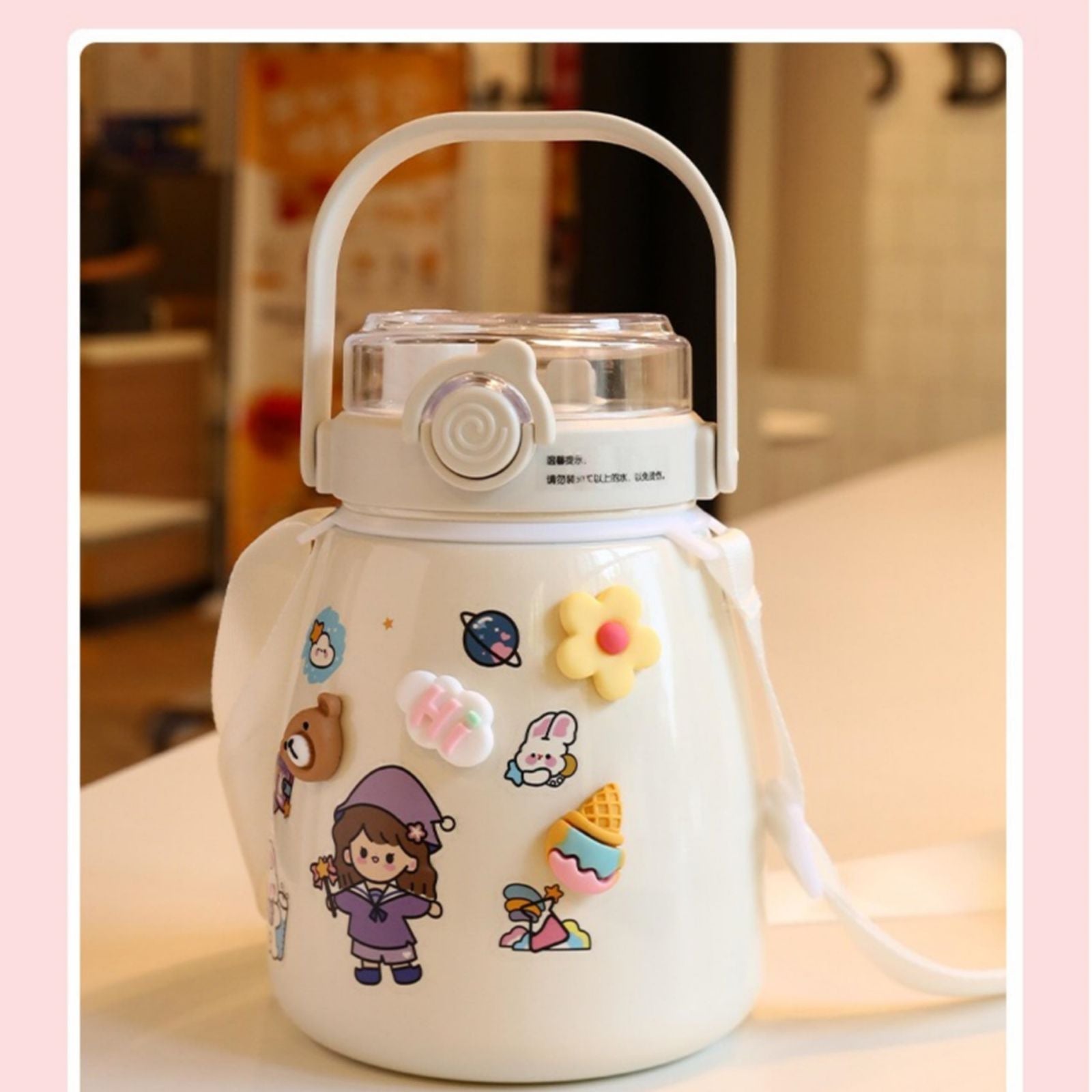 Big Belly Stainless Steel Water Bottles Leaf Proof 1000ml Large Capacity (Keep Cold and Warm)
