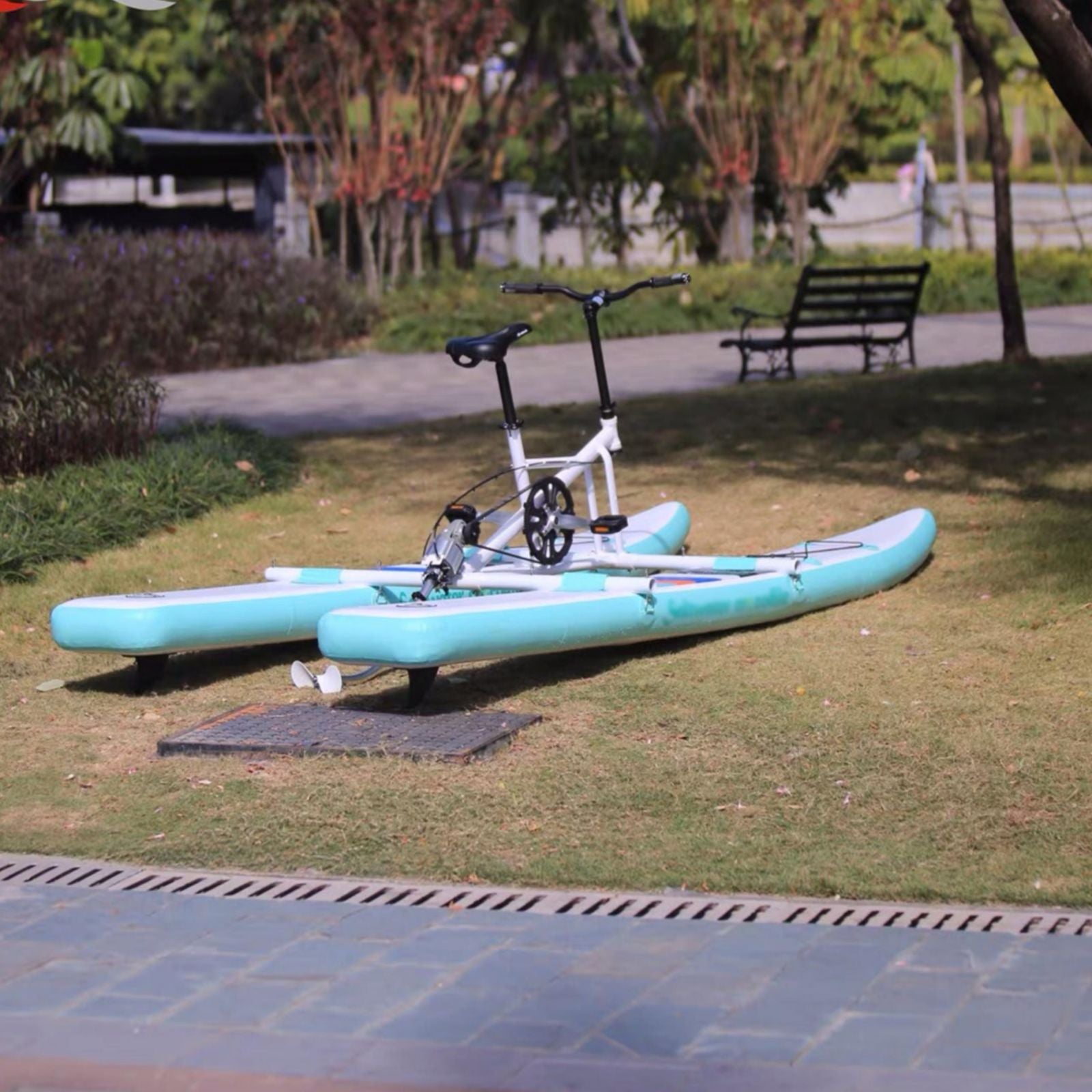 Inflatable Water Bike For Water Sport Portable Yacht Kayak Boatbike Sea Pedal Bicycle Boat for Aquatic Parks
