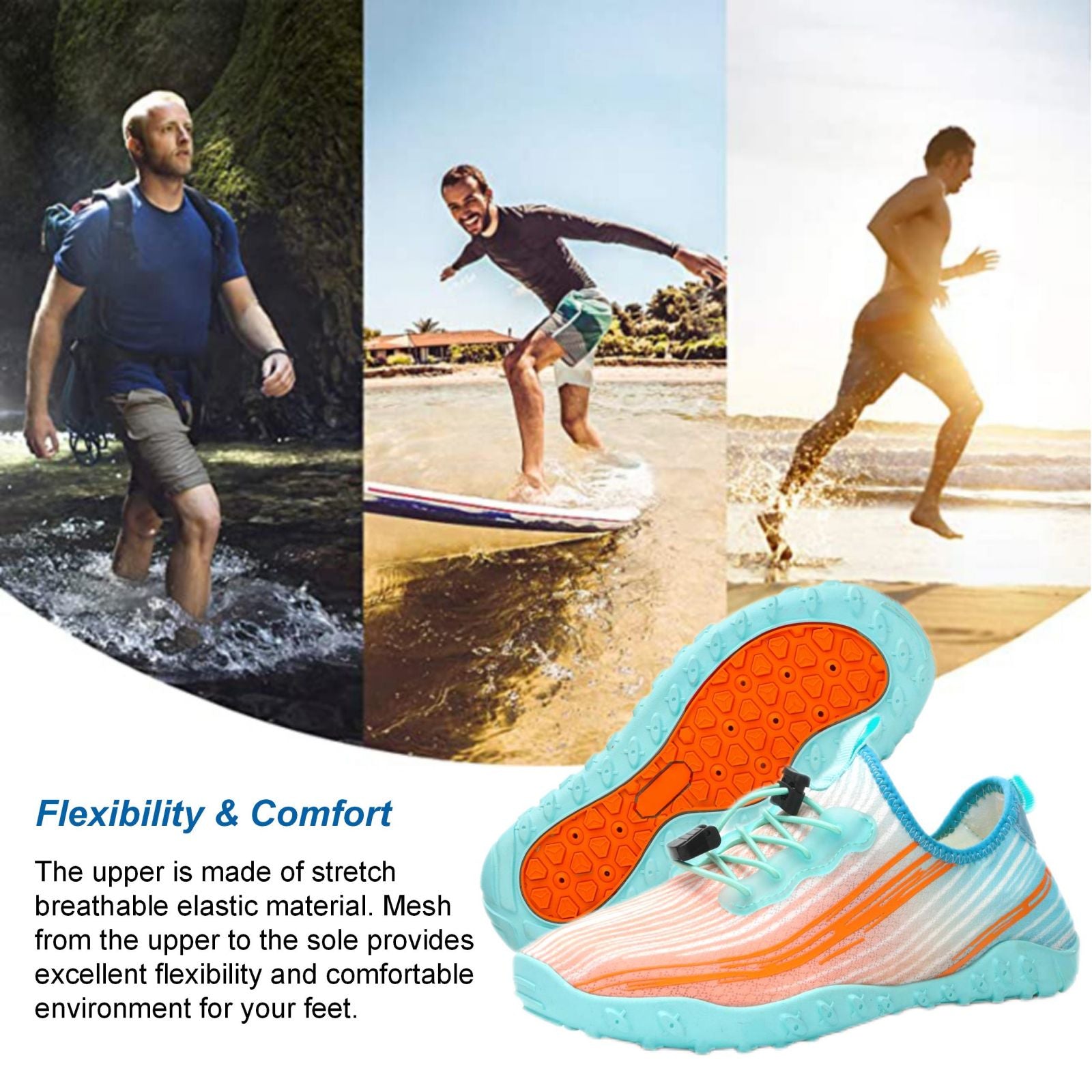 Water Shoes for Men & Women - Quick-Dry Aqua Socks Beach Swimming Shoes for Surfing Boating Drifting Hiking Yoga Cycling Water Aerobics