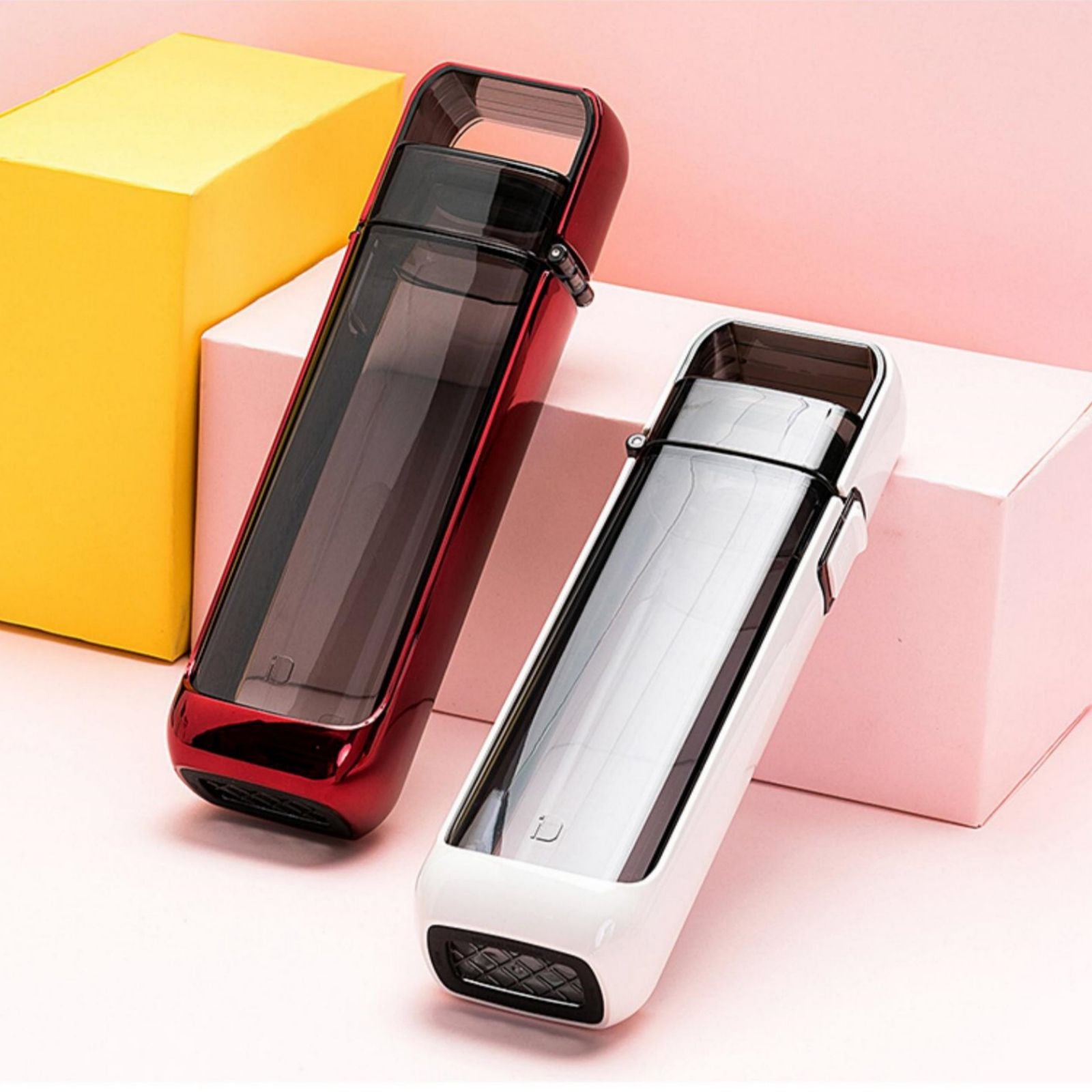Flat Water Bottle with Integrated Handle Flip Top Leak Proof Lid Push Lock BPA Free Tritan One Click Open for Iced Water Outdoors Travel On-the-Go,12 fl oz /350ml
