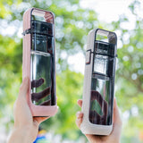Flat Water Bottle with Integrated Handle Flip Top Leak Proof Lid Push Lock BPA Free Tritan One Click Open for Iced Water Outdoors Travel On-the-Go,12 fl oz /350ml
