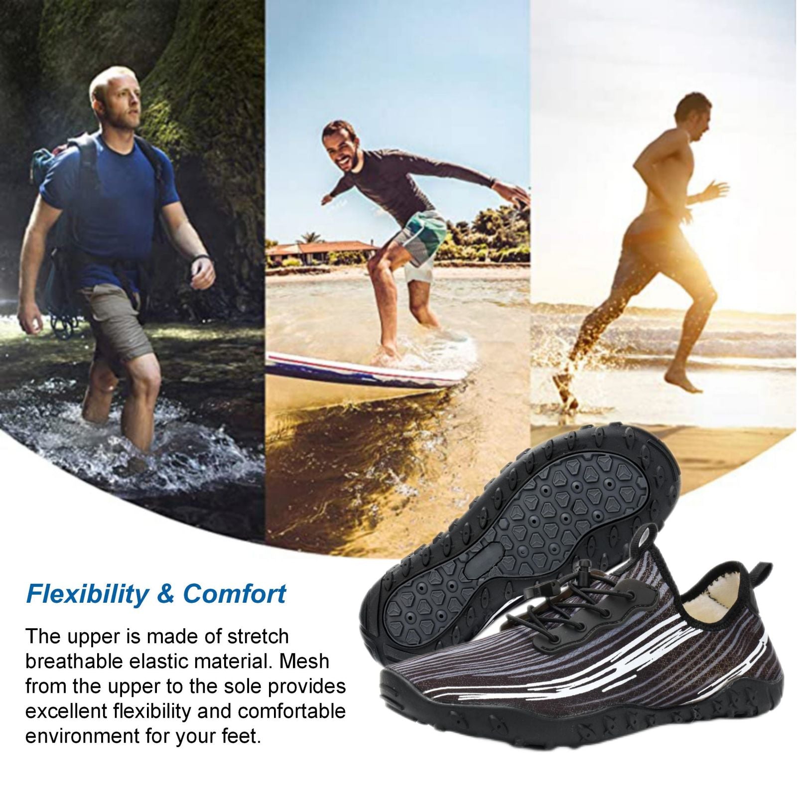 Water Shoes for Men & Women - Quick-Dry Aqua Socks Beach Swimming Shoes for Surfing Boating Drifting Hiking Yoga Cycling Water Aerobics