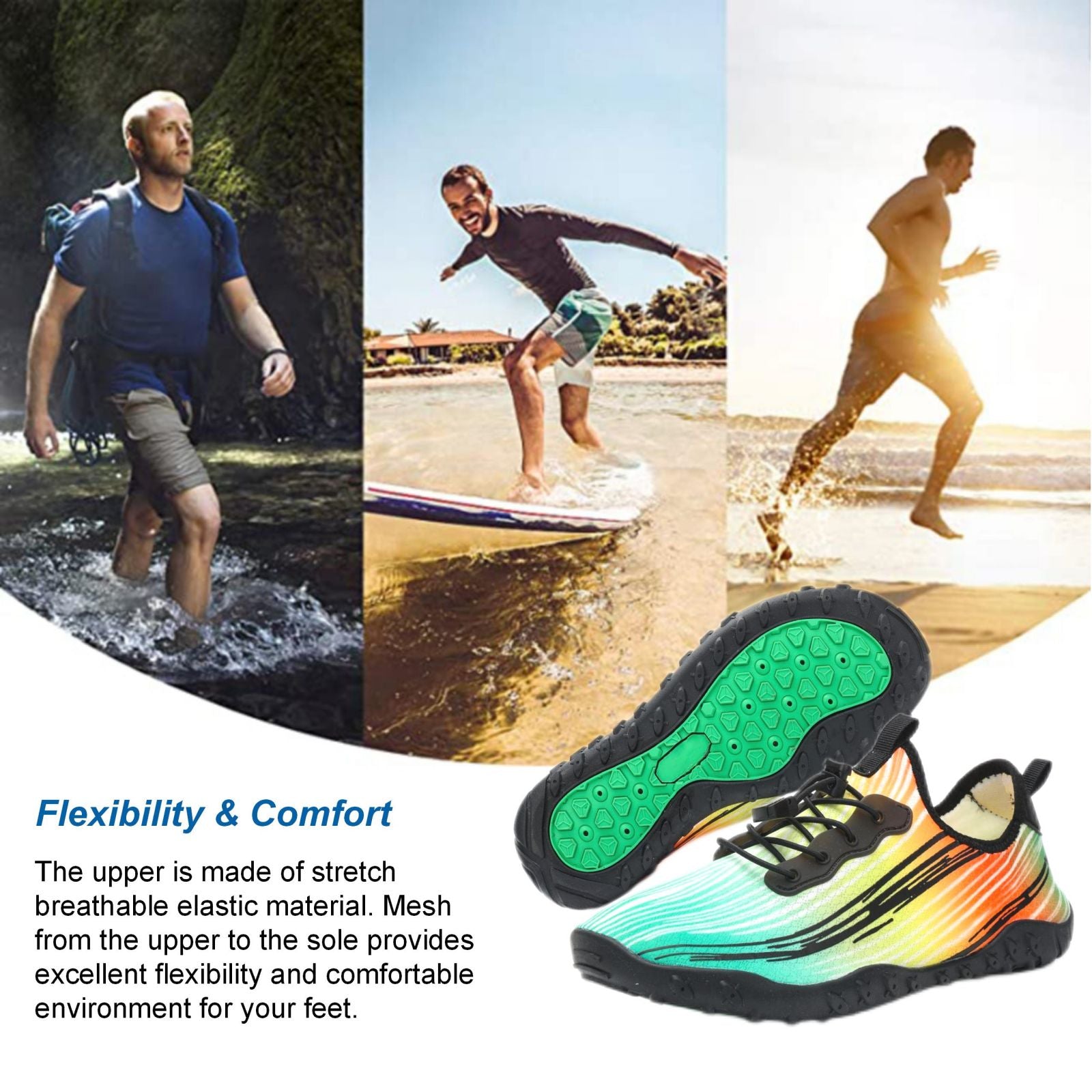Water Shoes for Men & Women - Quick-Dry Aqua Socks Beach Swimming Shoes for Surfing Boating Drifting Hiking Yoga Cycling Water Aerobics