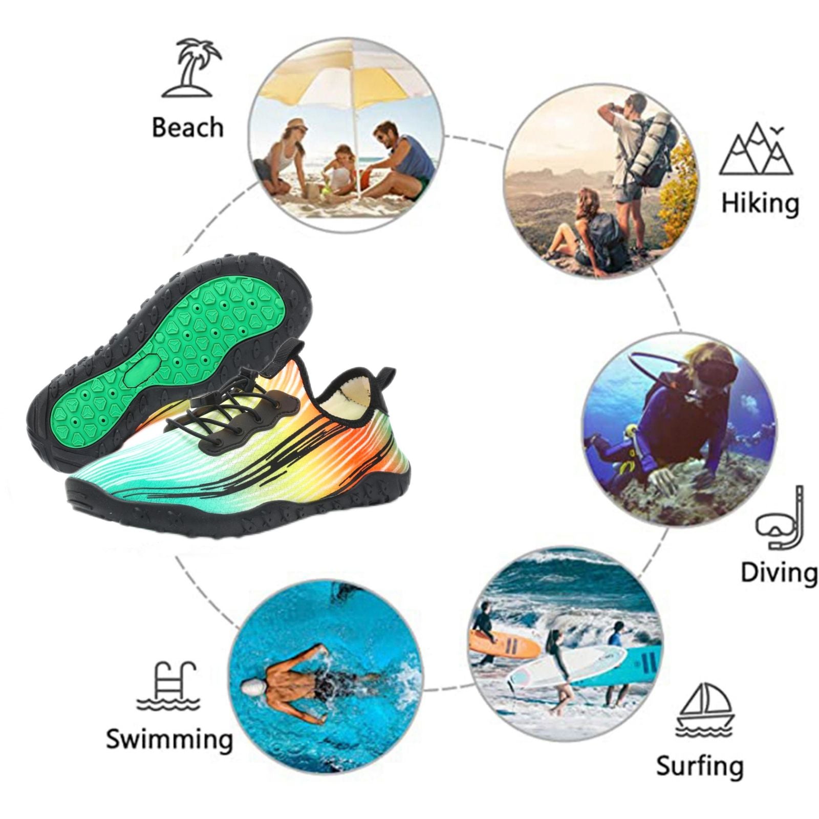 Water Shoes for Men & Women - Quick-Dry Aqua Socks Beach Swimming Shoes for Surfing Boating Drifting Hiking Yoga Cycling Water Aerobics