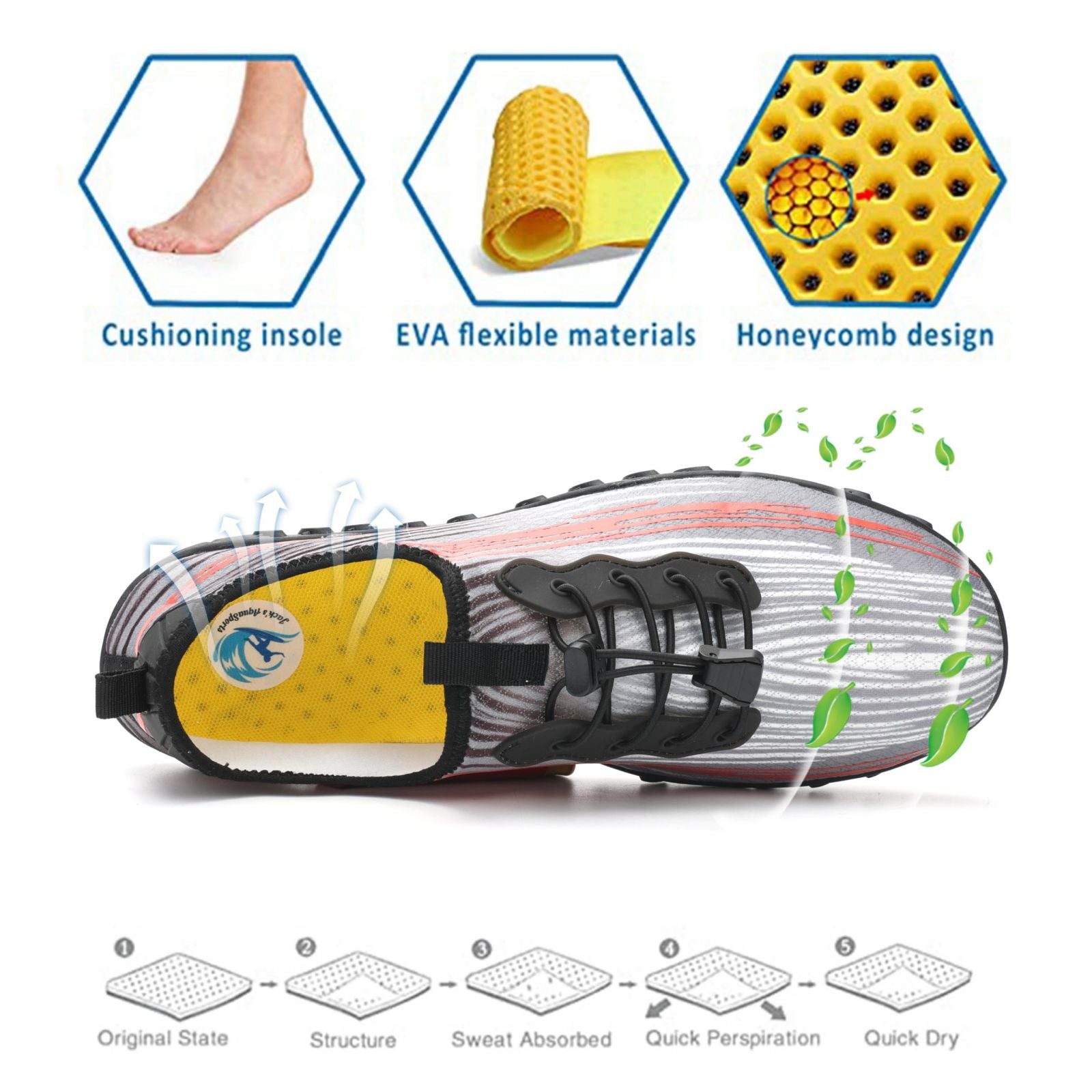 Water Shoes for Men & Women - Quick-Dry Aqua Socks Beach Swimming Shoes for Surfing Boating Drifting Hiking Yoga Cycling Water Aerobics