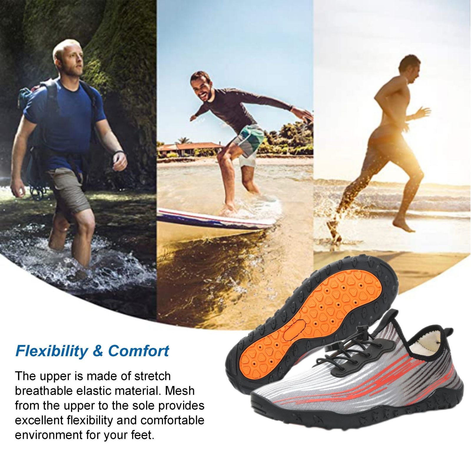 Water Shoes for Men & Women - Quick-Dry Aqua Socks Beach Swimming Shoes for Surfing Boating Drifting Hiking Yoga Cycling Water Aerobics