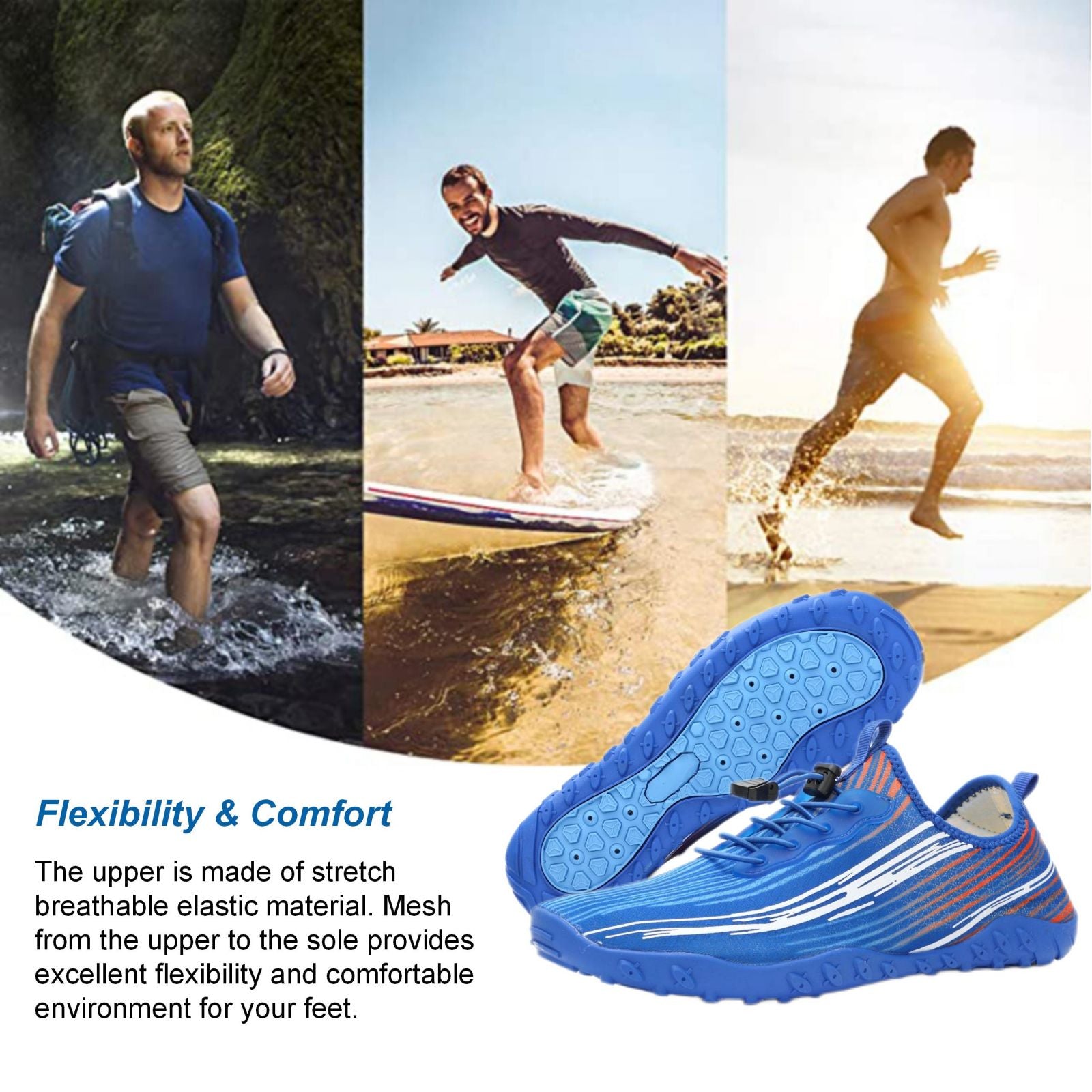 Water Shoes for Men & Women - Quick-Dry Aqua Socks Beach Swimming Shoes for Surfing Boating Drifting Hiking Yoga Cycling Water Aerobics
