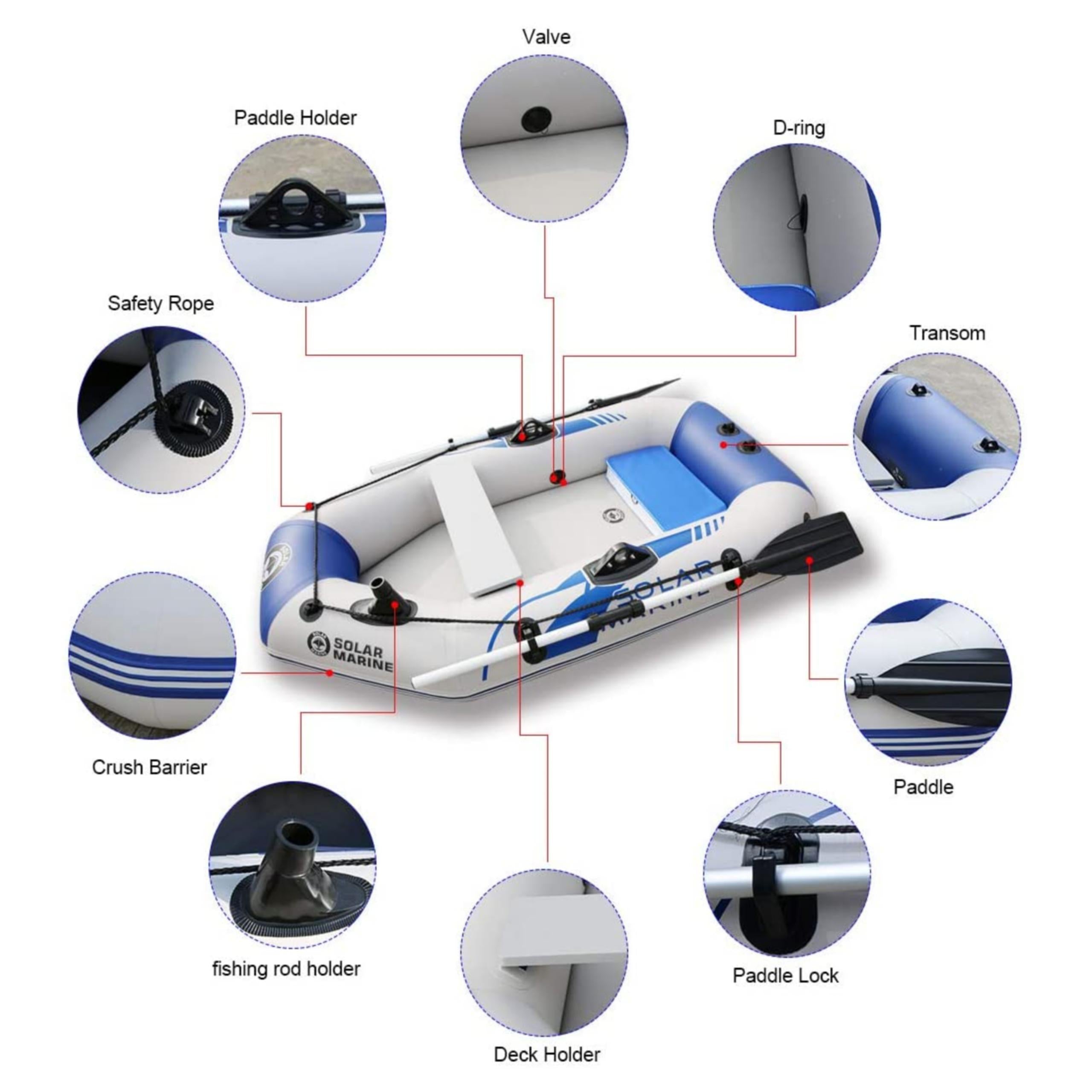 Solar Marine 2.3M/3.0M/3.6M Inflatable Boat + 4 Stroke Outboard Motor + Motor Mount 3in1 Set (Presale)