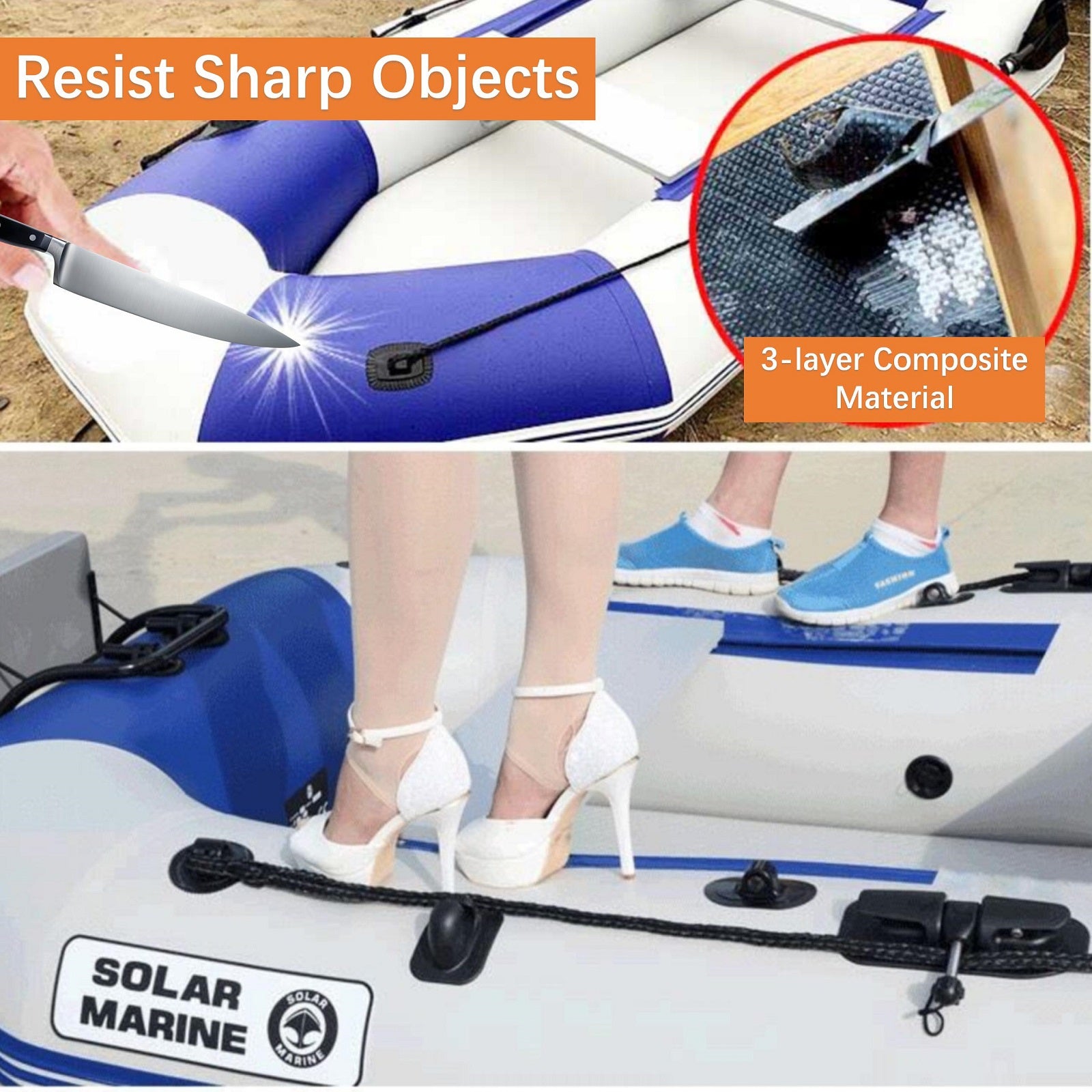 Solar Marine 2.3M/3.0M/3.6M Inflatable Boat + 4 Stroke Outboard Motor + Motor Mount 3in1 Set (Presale)