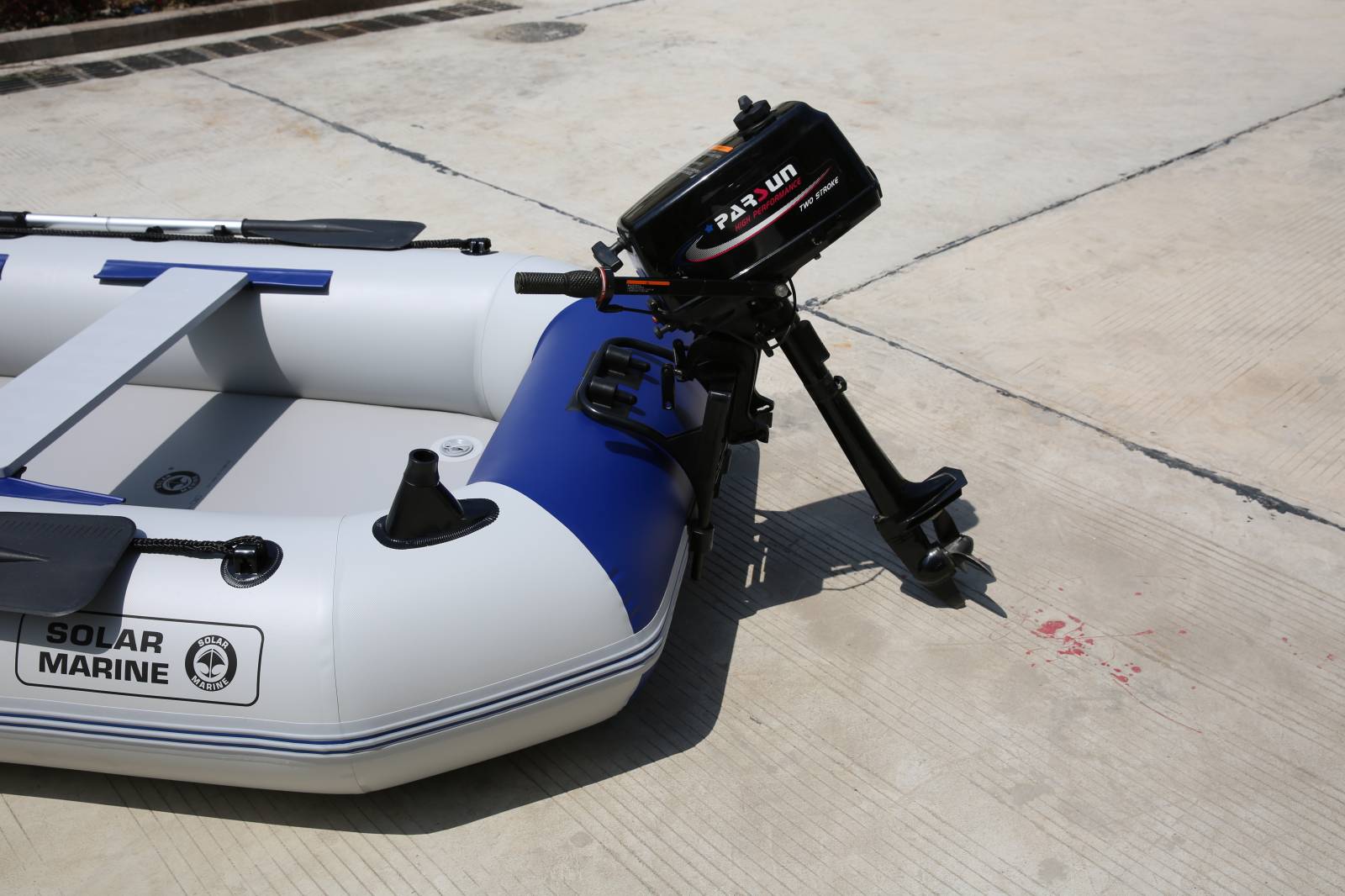 Solar Marine 2.3M/3.0M/3.6M Inflatable Boat + New HANGKAI 4.0HP Electric Motor + Motor Mount 3in1 Set