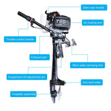 4 Stroke 4.0HP Outboard Motor Air Cooling Boat Engine Inflatable Boat Motor (Presale)