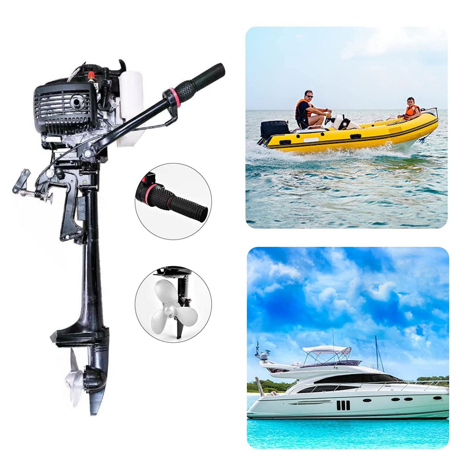 4 Stroke 4.0HP Outboard Motor Air Cooling Boat Engine Inflatable Boat Motor (Presale)