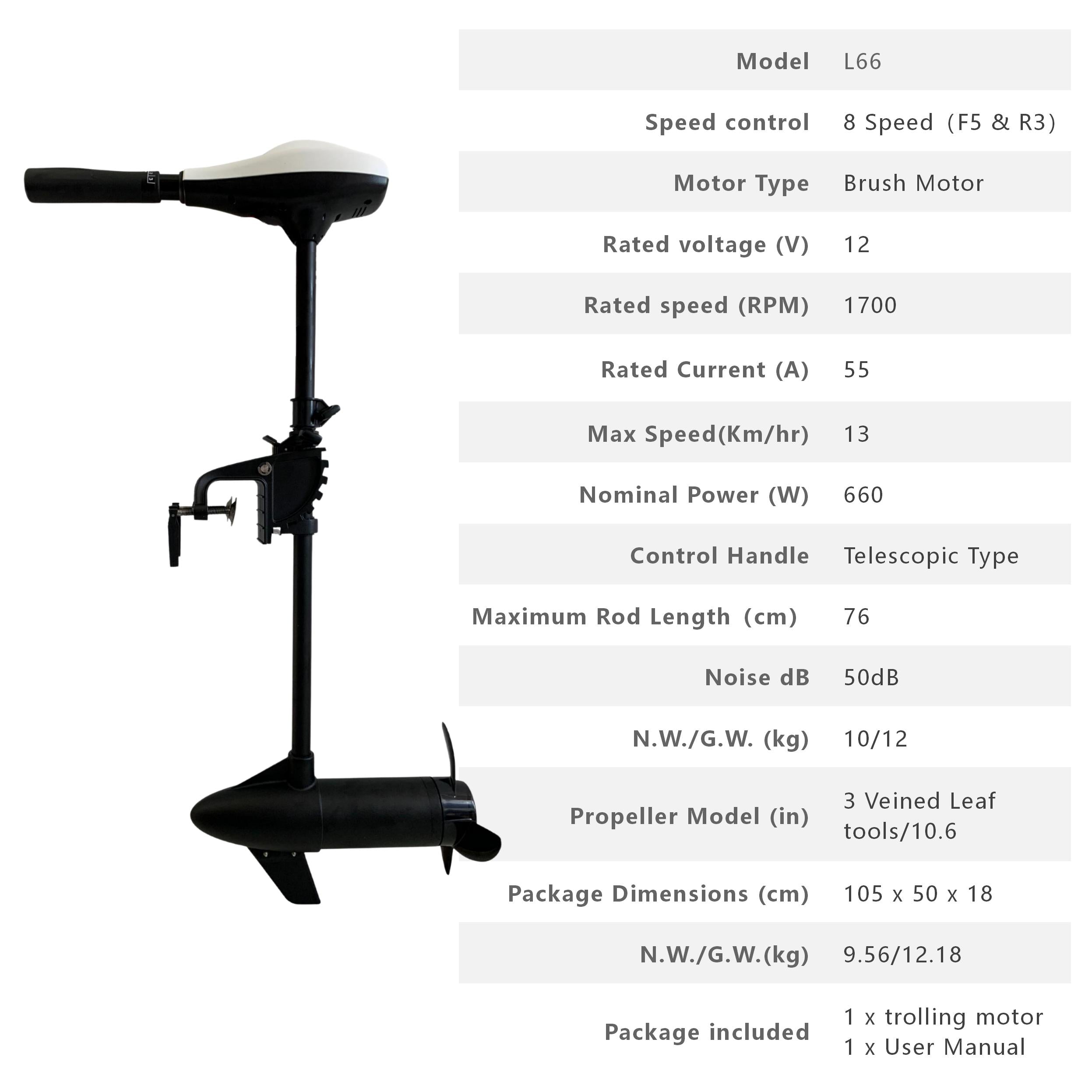 Inflatable Boat Motor Engine Electric Trolling Motor 40LBS/66LBS/86LBS