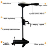 Solar Marine Inflatable Boat + 40LBS/ 66LBS/ 86LBS Electric Trolling Motor + Motor Mount 3in1 Set