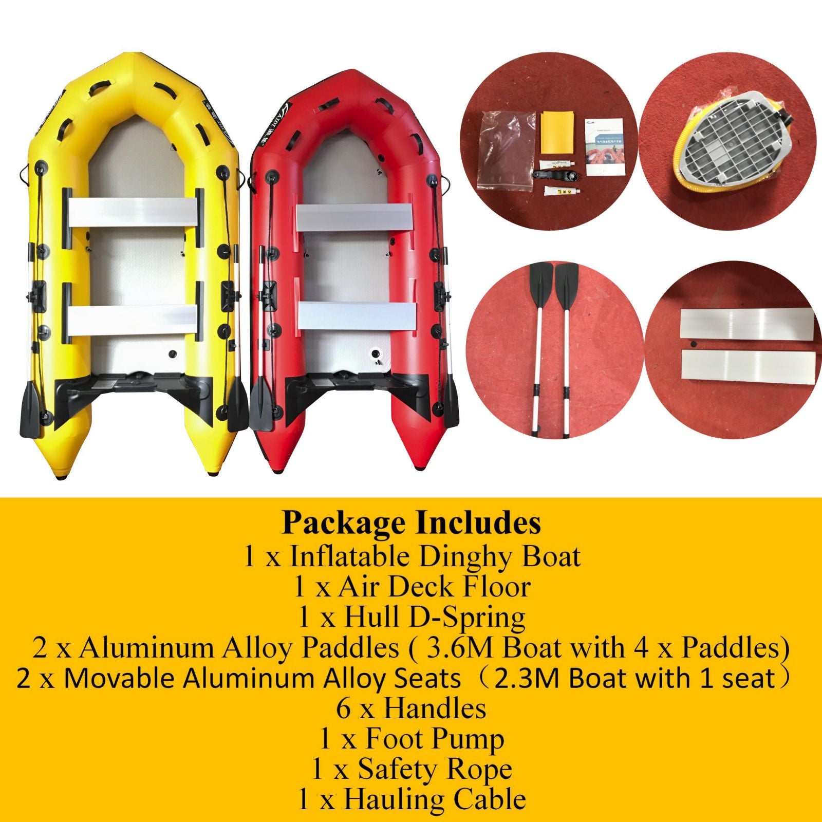 2.3M/3.0M/3.6M Inflatable Dinghy + 48V Electric Motor 2in1 Set
